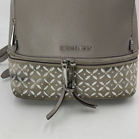 Micheal Kors Rhea Medium Embellished Leather Backpack - Picture 2 of 13